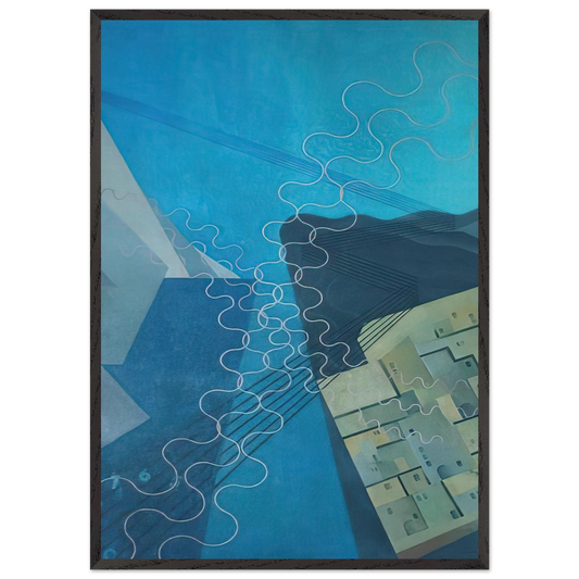 Synthesis of Telegraphic and Telephonic Communications - 1933 - 1934 Palermo Sicily Italy - Benedetta Cappa 70x100 cm / 28x40 inches Framed Art Print – Black Wooden Frame