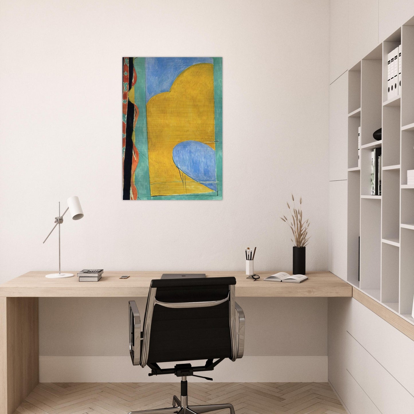 THE YELLOW CURTAIN - Henri Matisse Brushed Aluminum Print - 70x100 cm / 28x40 inches | Henri Matisse Aluminum Print | Henri Matisse Prints