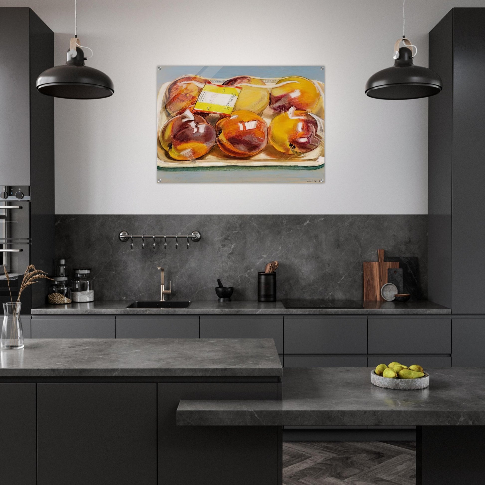 PEACHES 1971 - Janet Fish Acrylic Print - 70x100 cm / 28x40″ inches