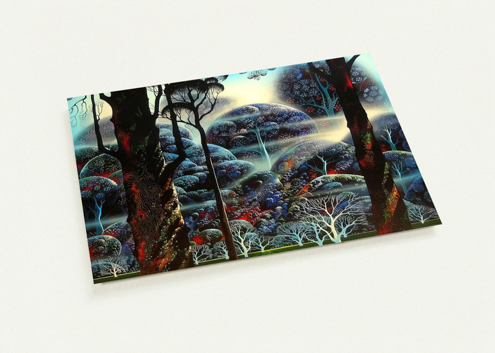 Mist in the Dark Woods By Eyvind Earle Pack of 10 Post Cards | Eyvind Earle Post Cards | A6 (10.5 x 14.8 cm) - 4.1 x 5.8 inches