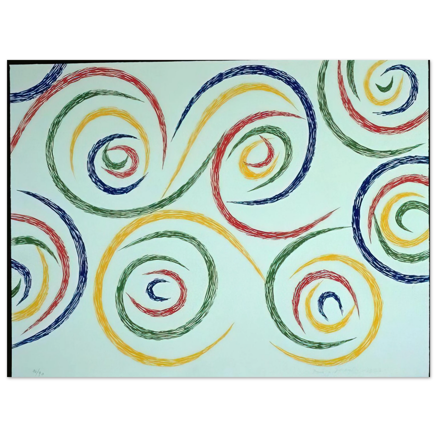 Piero Dorazio - Cercles du Matin - 1992  75x100 cm / 30x40inches Fine Art Poster