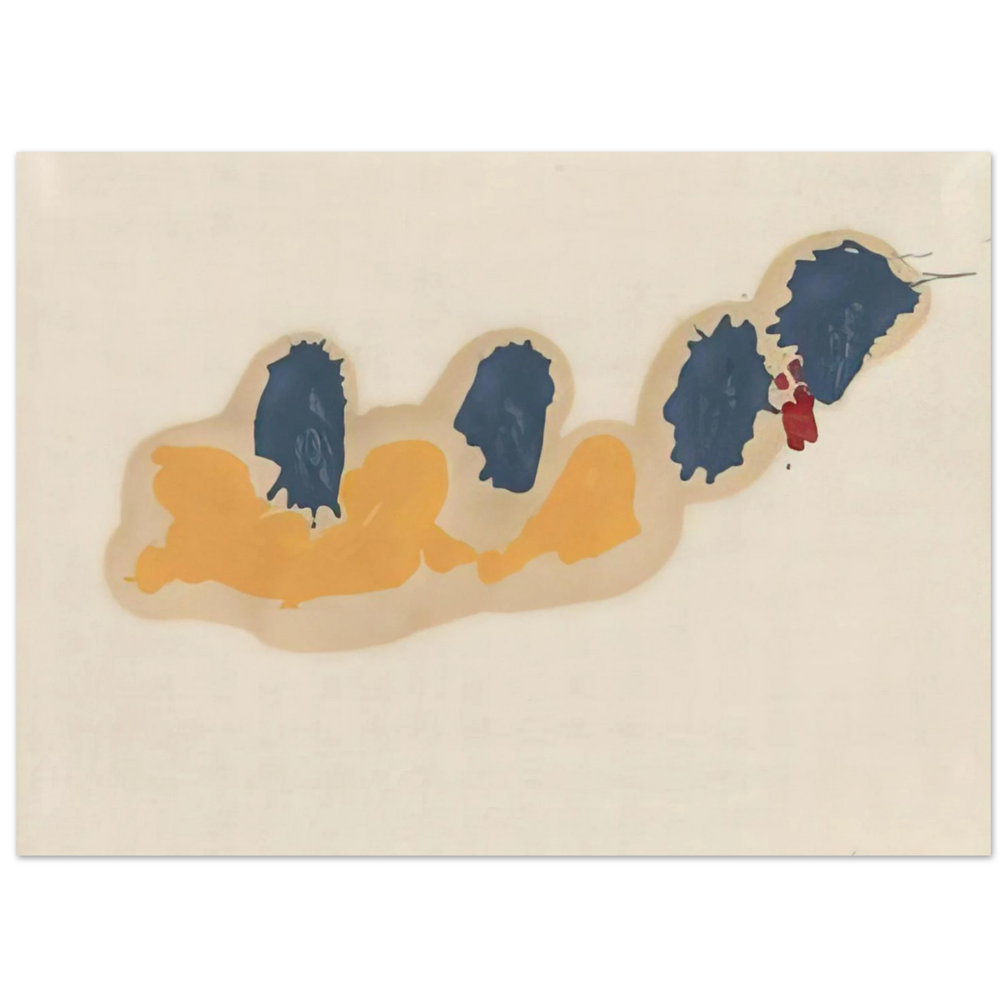 Helen Frankenthaler - April IV - 1960 Wall art - 27x35 cm / 11x14 inches - Premium Wooden Framed Poster With Fine Art Paper-canvas - Black frame