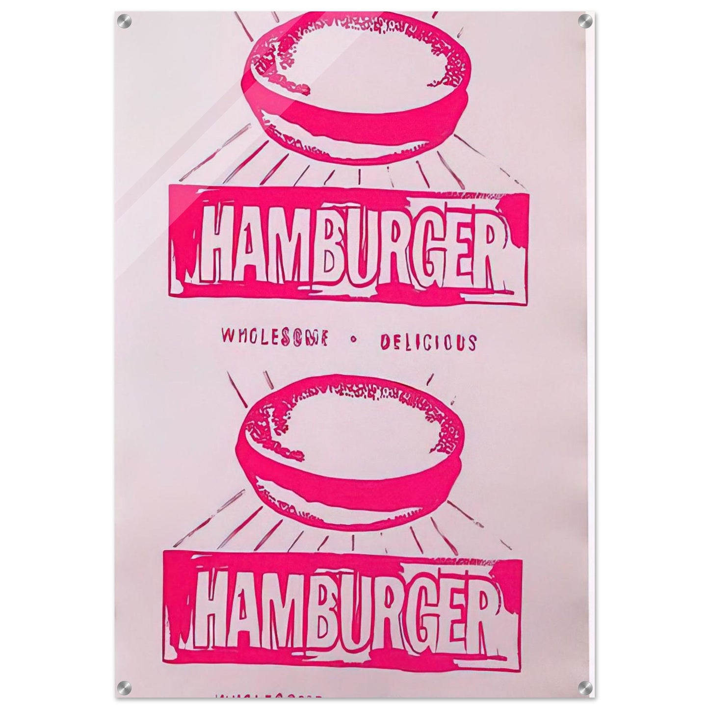 Double Hamburger - Andy Warhol Acrylic Print - 70x100 cm / 28x40″ inches