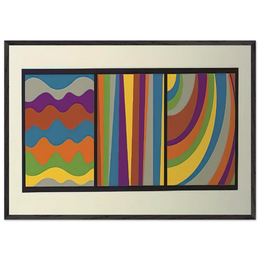 Irregular Arcs Bands Loops - Sol LeWitt 70x100 cm / 28x40 inches Framed Art Print – Black Wooden Frame