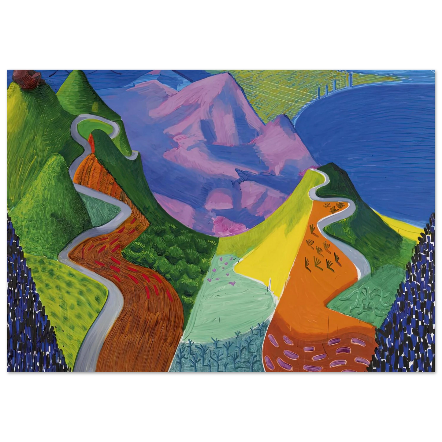 David Hockney - David Hockney Wall art - 15x20 cm / 6x8 inches - Premium Wooden Framed Poster With Fine Art Paper-canvas - Black frame