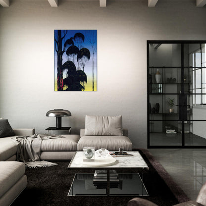 Sunrise - Eyvind Earle Brushed Aluminum Print - 70x100 cm / 28x40 inches | Eyvind Earle Aluminum Print | Eyvind Earle Prints