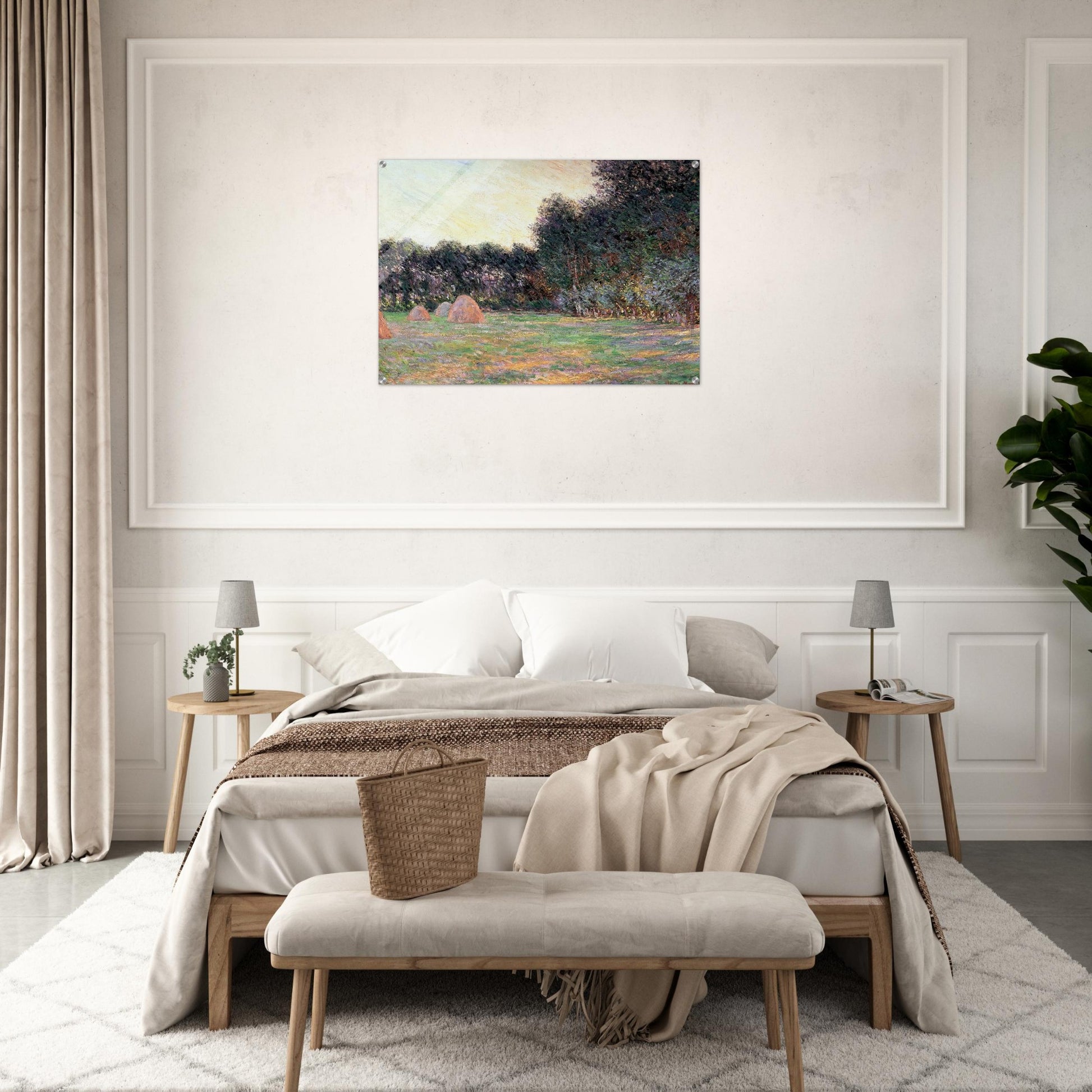 Meadow with Haystacks near Giverny - claude monet Acrylic Print - 70x100 cm / 28x40″ inches