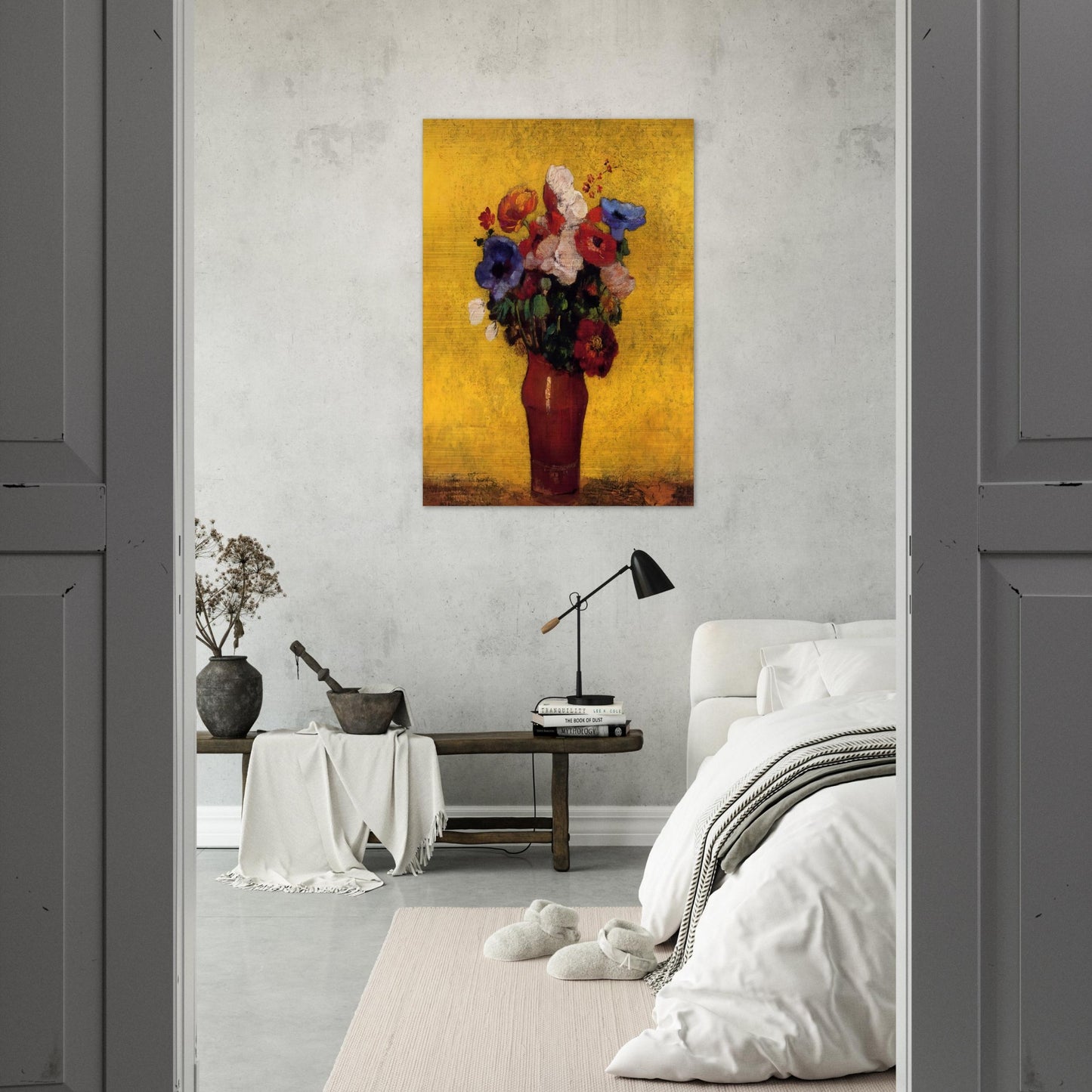 FLOWERS 4 - Odilon Redon Brushed Aluminum Print - 70x100 cm / 28x40 inches | Odilon Redon Aluminum Print | Odilon Redon Prints