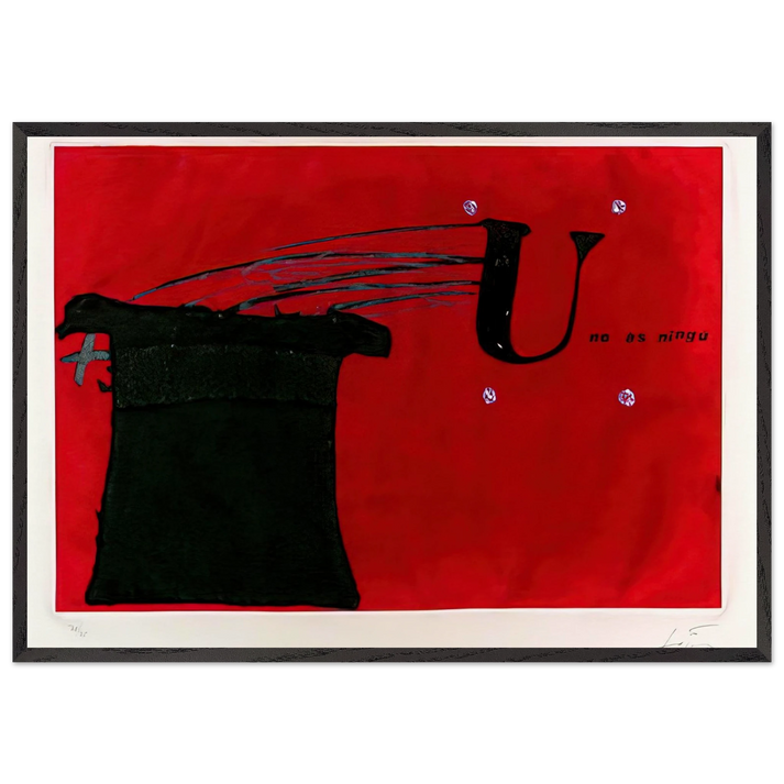 U NO S NING 1979 - Antoni Tapies 70x100 cm / 28x40 inches Framed Art Print – Black Wooden Frame