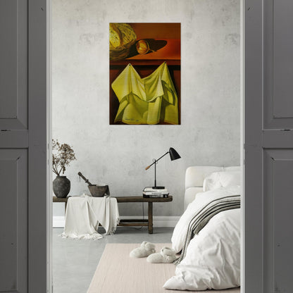 UNTITLED STILL LIFE WITH WHITE CLOTH - Salvador Dali Brushed Aluminum Print - 70x100 cm / 28x40 inches | Salvador Dali Aluminum Print | Salvador Dali Prints
