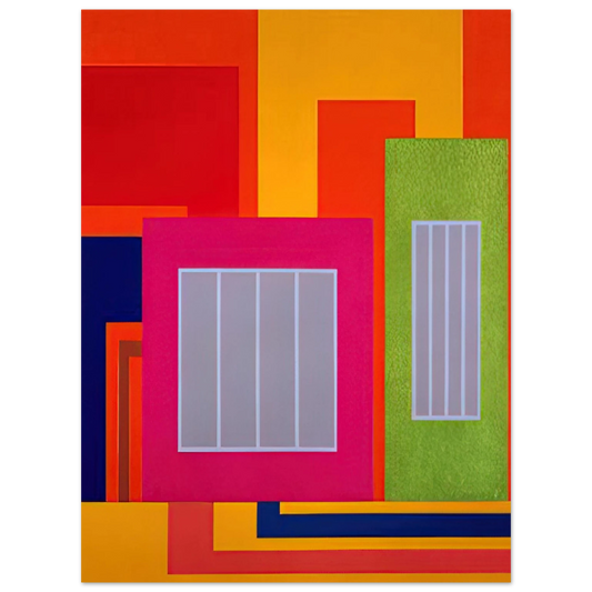 Peter Halley - Joy Pop - 1998  75x100 cm / 30x40inches Fine Art Poster