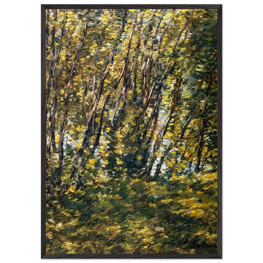 Nude in Sunlilt Wood - Childe Hassam 70x100 cm / 28x40 inches Framed Art Print – Black Wooden Frame