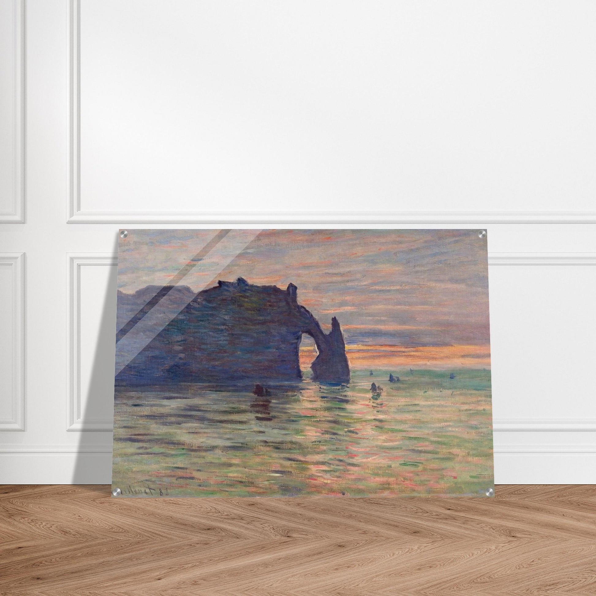 Etretat, Sunset - claude monet Acrylic Print - 70x100 cm / 28x40″ inches | claude monet Wall Art | claude monet Prints