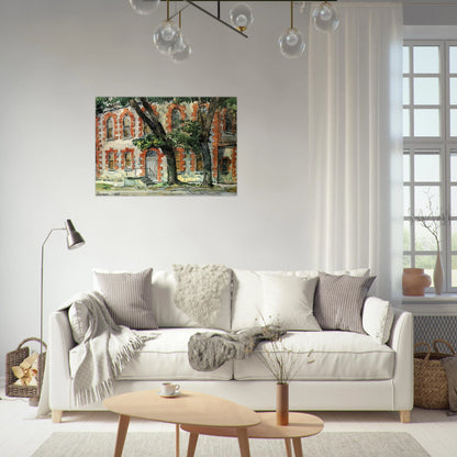 Old Dutch Building, Fishkill, New York - Childe Hassam Brushed Aluminum Print - 70x100 cm / 28x40 inches | Childe Hassam Aluminum Print | Childe Hassam Prints