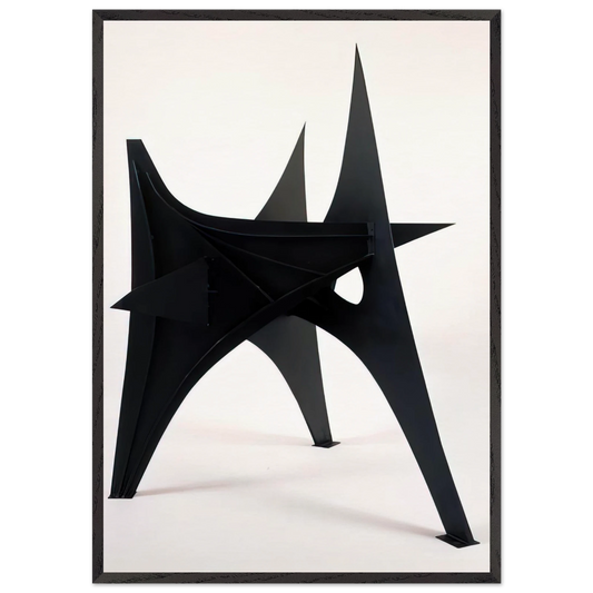 TROIS PICS INTERMEDIATE MAQUETTE 1967 - Alexander Calder 70x100 cm / 28x40 inches Framed Art Print – Black Wooden Frame