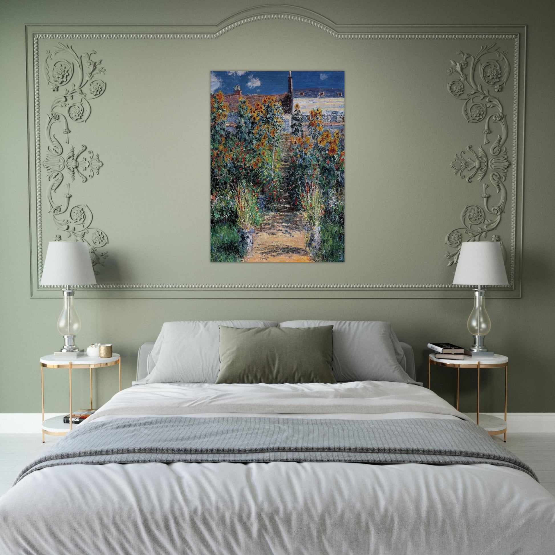 The Garden at Vetheuil - claude monet Brushed Aluminum Print - 70x100 cm / 28x40 inches | claude monet Aluminum Print | claude monet Prints