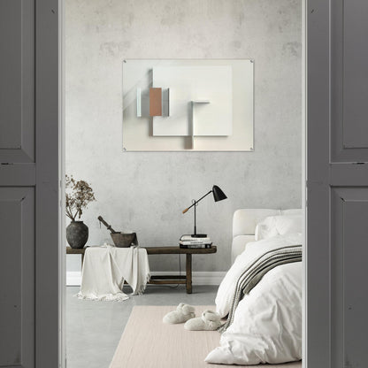 ABSTRACT IN WHITE BLACK AND OCHRE 1962 - Victor Pasmore Acrylic Print - 70x100 cm / 28x40″ inches | Victor Pasmore Wall Art | Victor Pasmore Prints