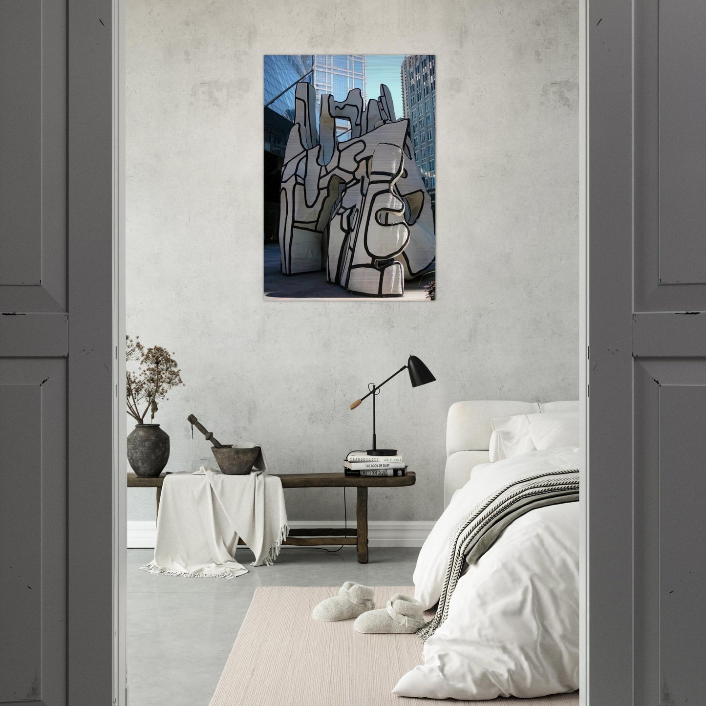 MONUMENT WITH STANDING BEAST 1984 - Jean Dubuffet Brushed Aluminum Print - 70x100 cm / 28x40 inches | Jean Dubuffet Aluminum Print | Jean Dubuffet Prints