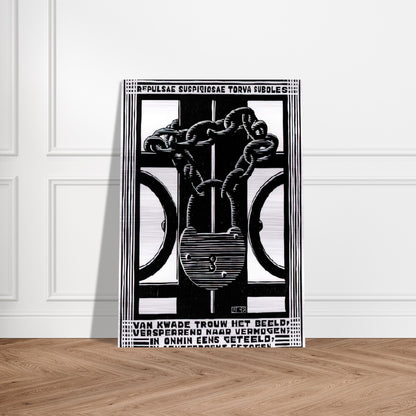 PADLOCK - MC Escher Brushed Aluminum Print - 70x100 cm / 28x40 inches | MC Escher Aluminum Print | MC Escher Prints