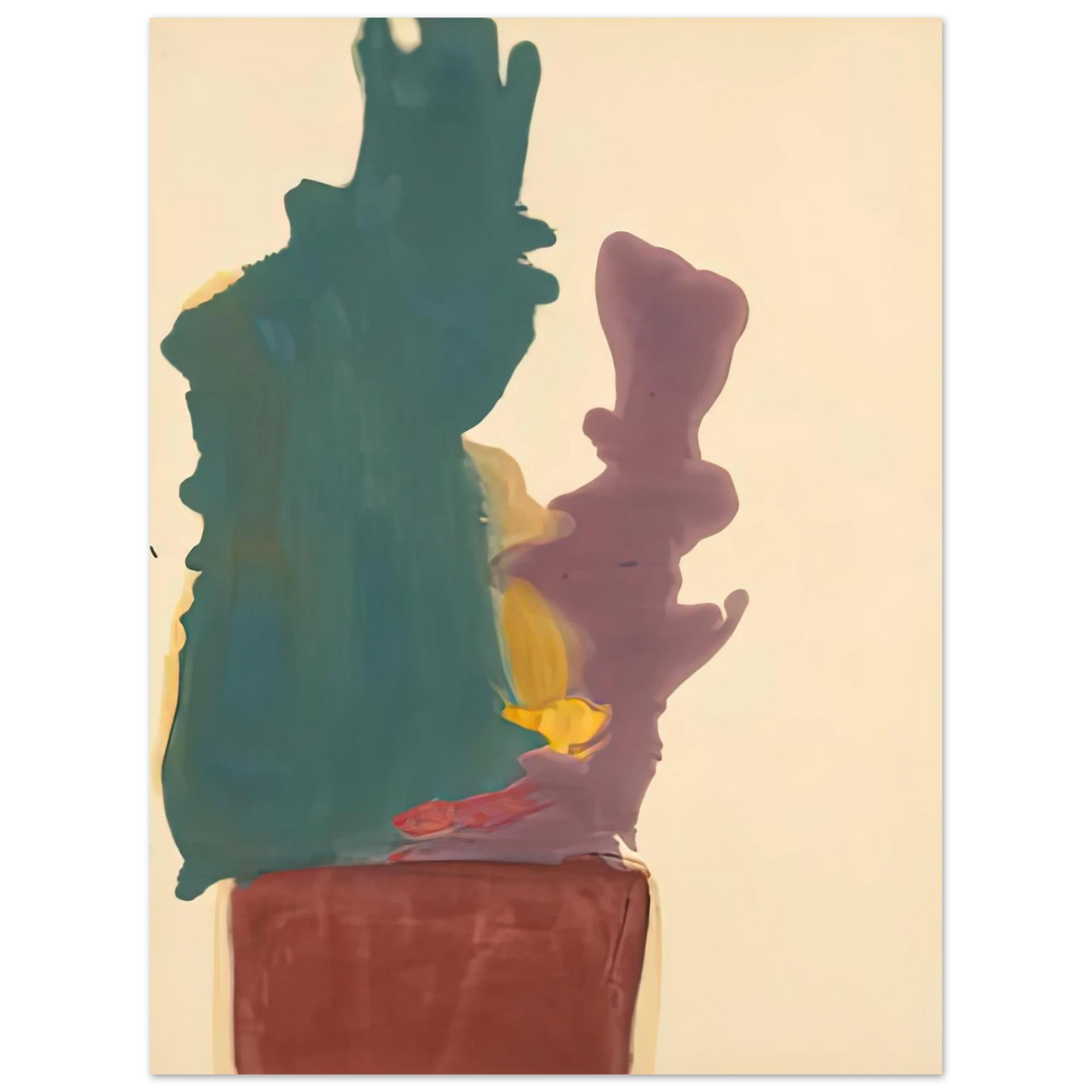 Helen Frankenthaler - Evil Spirit, 1963- Wall Art - 21x29.7 cm / 8x12" - Premium Wooden Framed Poster With Fine Art Paper-canvas - White frame