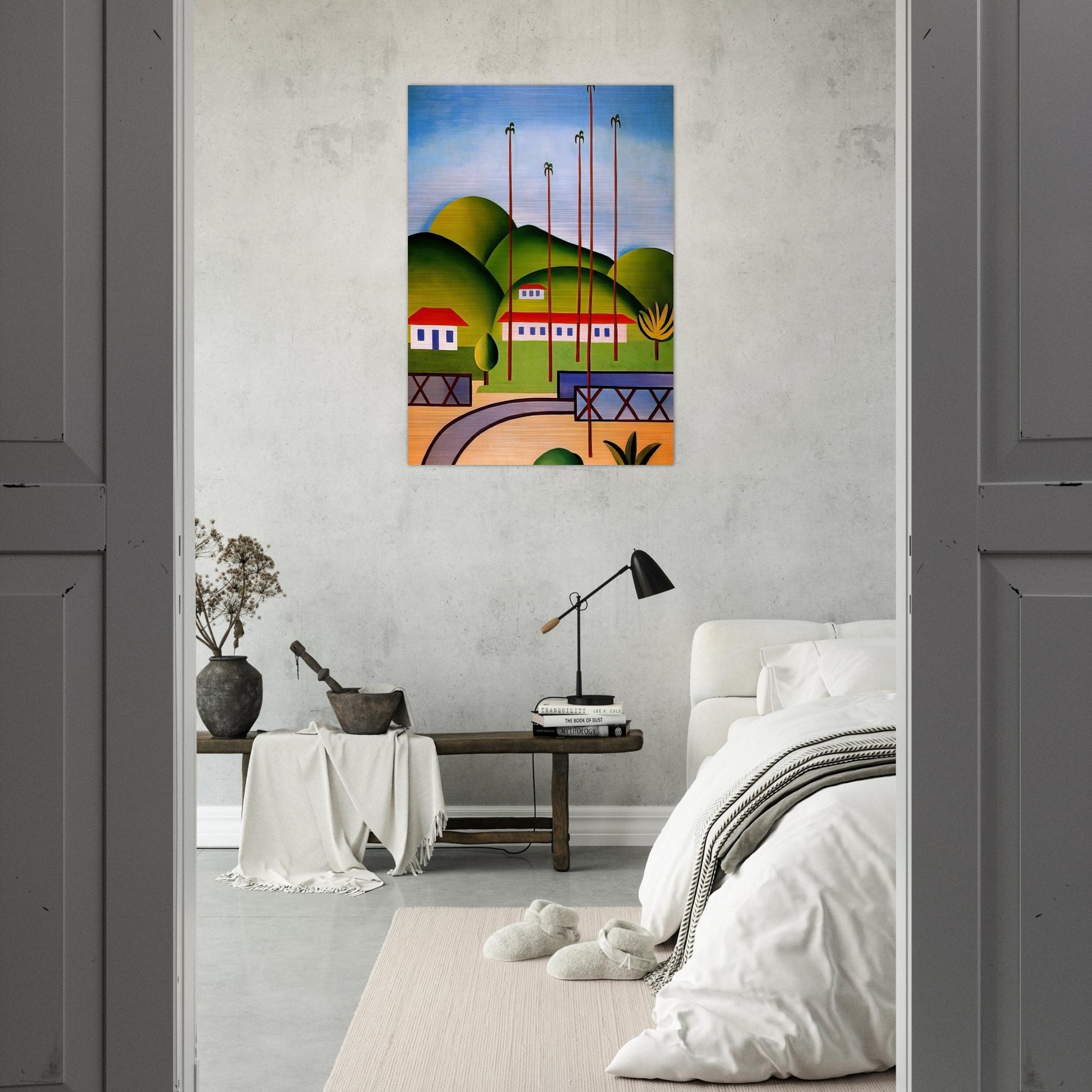 Palm Trees - Tarsila do Amaral Brushed Aluminum Print - 70x100 cm / 28x40 inches | Tarsila do Amaral Aluminum Print | Tarsila do Amaral Prints