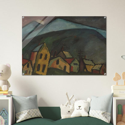 BERGLANDSCHAFT MIT H USERN 1912 - Alexej von Jawlensky Acrylic Print - 70x100 cm / 28x40″ inches