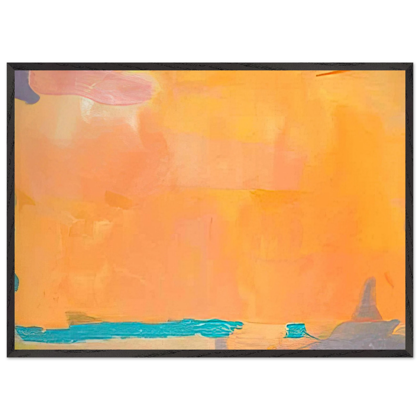 Helen Frankenthaler - Royal Fireworks - 1975 Wall art - 60x80 cm / 24x32 inches - Premium Wooden Framed Poster With Fine Art Paper-canvas - Black frame