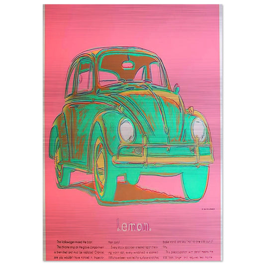Volkswagen - Andy Warhol Brushed Aluminum Print - 70x100 cm / 28x40 inches | Andy Warhol Aluminum Print | Andy Warhol Prints