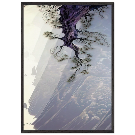 Mountain Rise - Eyvind Earle 70x100 cm / 28x40 inches Framed Art Print – Black Wooden Frame