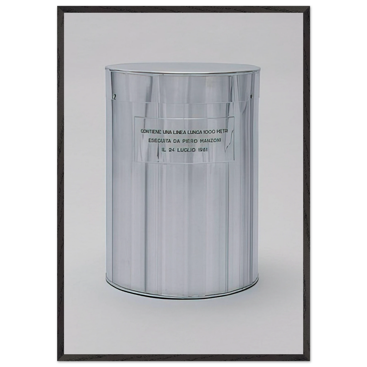 Line 1000 Meters Long - 1961 - Piero Manzoni 70x100 cm / 28x40 inches Framed Art Print – Black Wooden Frame
