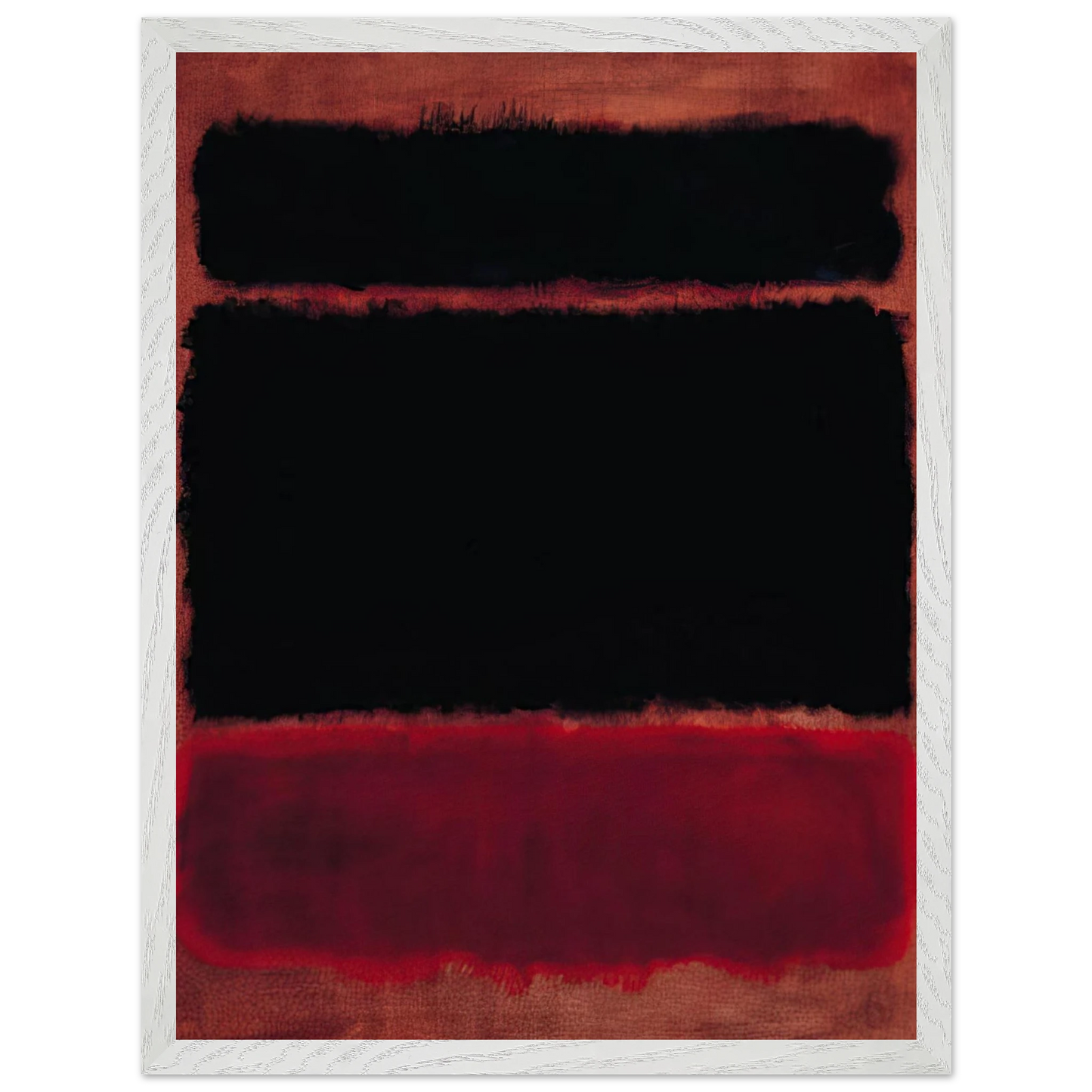Mark Rothko - Black in Deep Red - 1957 Wall Art - 30x40 cm / 12x16 inches - Premium Wooden Framed Poster With Fine Art Paper-canvas - White frame