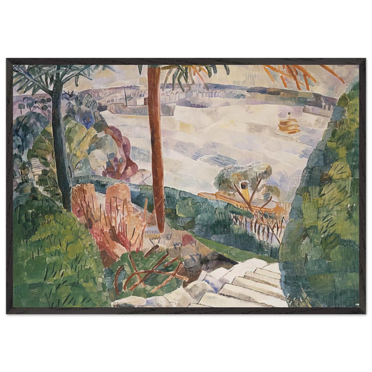 Harbour from Kirribilli - 1937 - Grace Cossington Smith 70x100 cm / 28x40 inches Framed Art Print – Black Wooden Frame