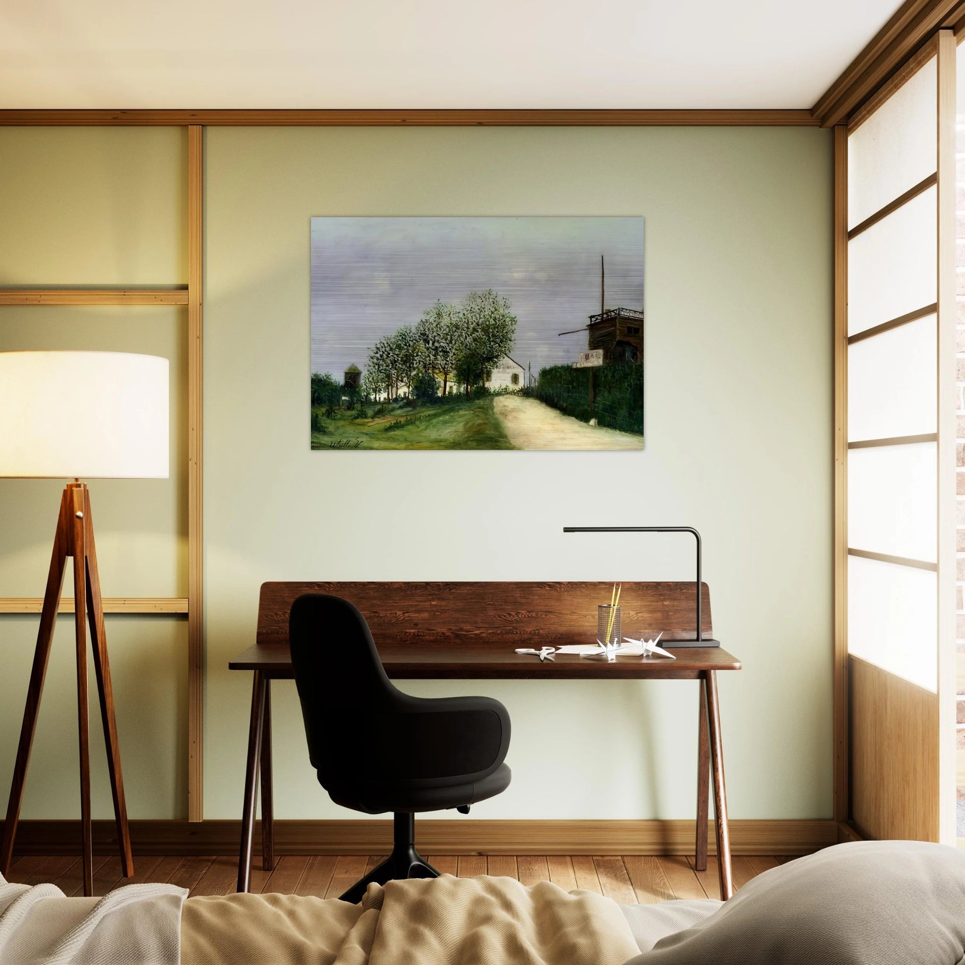 MOULIN IN SANNOIS - Maurice Utrillo Brushed Aluminum Print - 70x100 cm / 28x40 inches | Maurice Utrillo Aluminum Print | Maurice Utrillo Prints