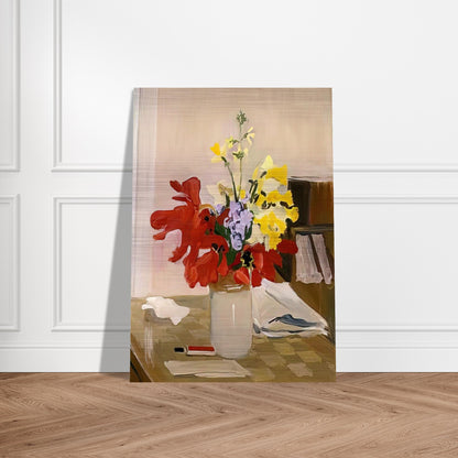 ANEMONE AND DAFFODIL 1965 - Fairfield Porter Brushed Aluminum Print - 70x100 cm / 28x40 inches | Fairfield Porter Aluminum Print | Fairfield Porter Prints