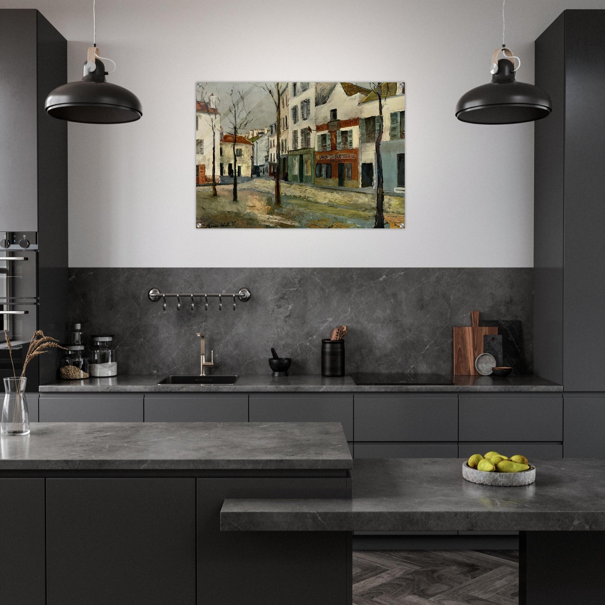 SQUARE TERTRE ON MONTMARTRE 2 - Maurice Utrillo Acrylic Print - 70x100 cm / 28x40″ inches