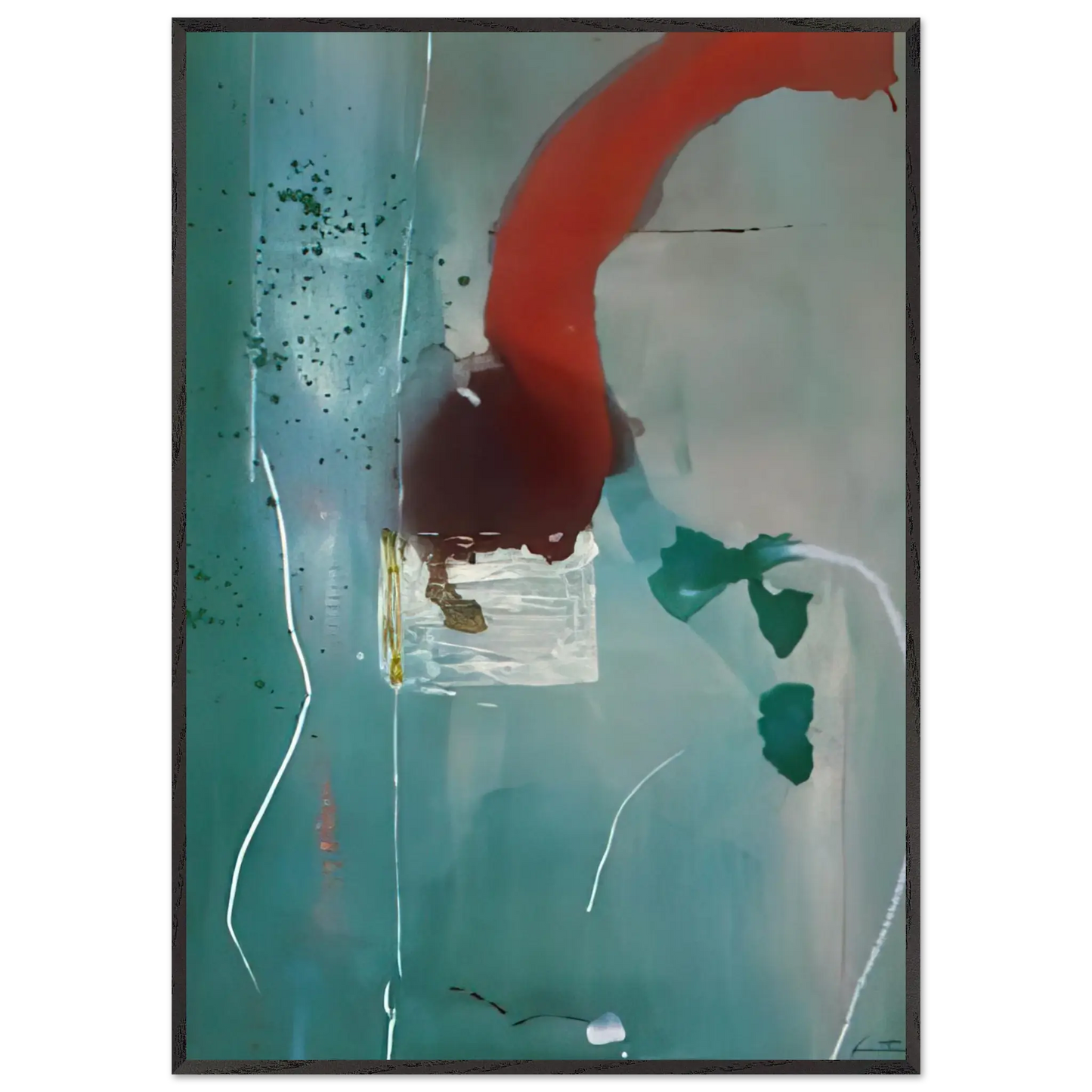 Helen Frankenthaler - Square One - 1985 Wall art - 70x100 cm / 28x40 Inches - Premium Wooden Framed Poster With Fine Art Paper - Wood frame