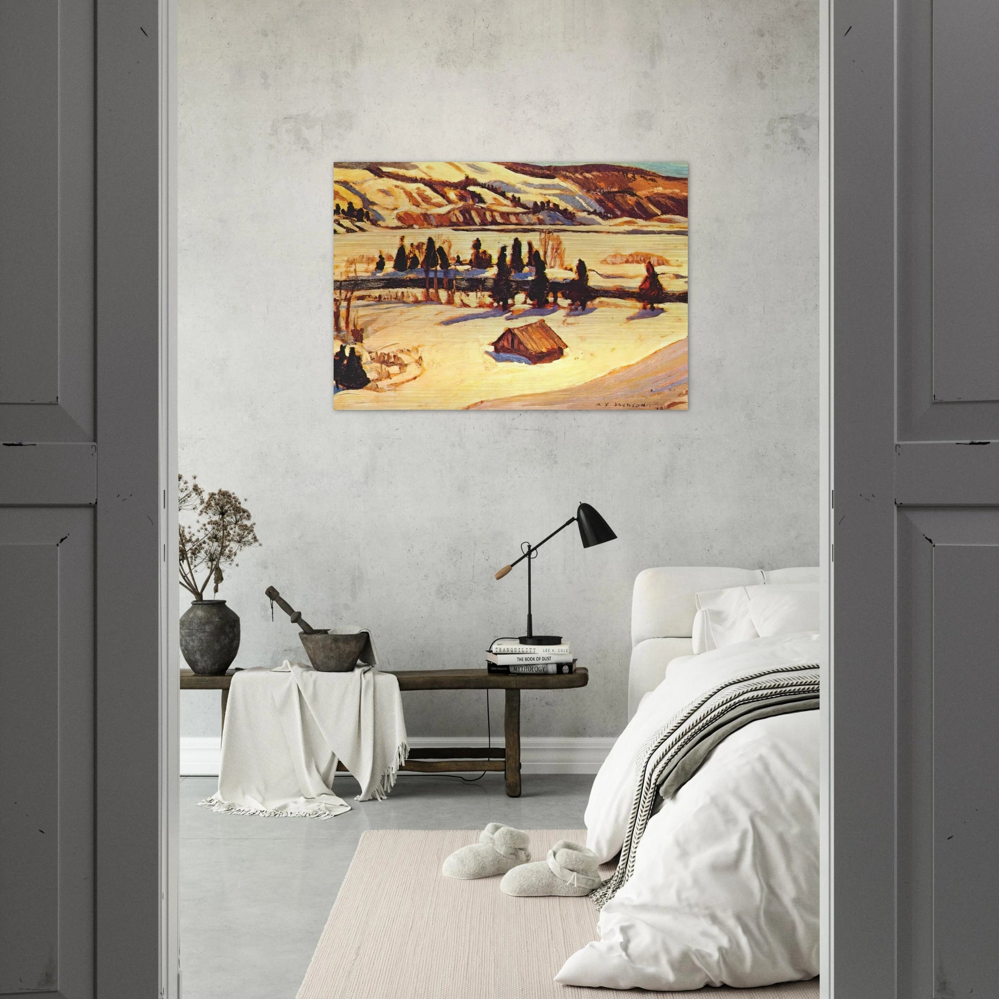 River St. Urbain - 1930 - A.Y. Jackson Brushed Aluminum Print - 70x100 cm / 28x40 inches | A.Y. Jackson Aluminum Print | A.Y. Jackson Prints