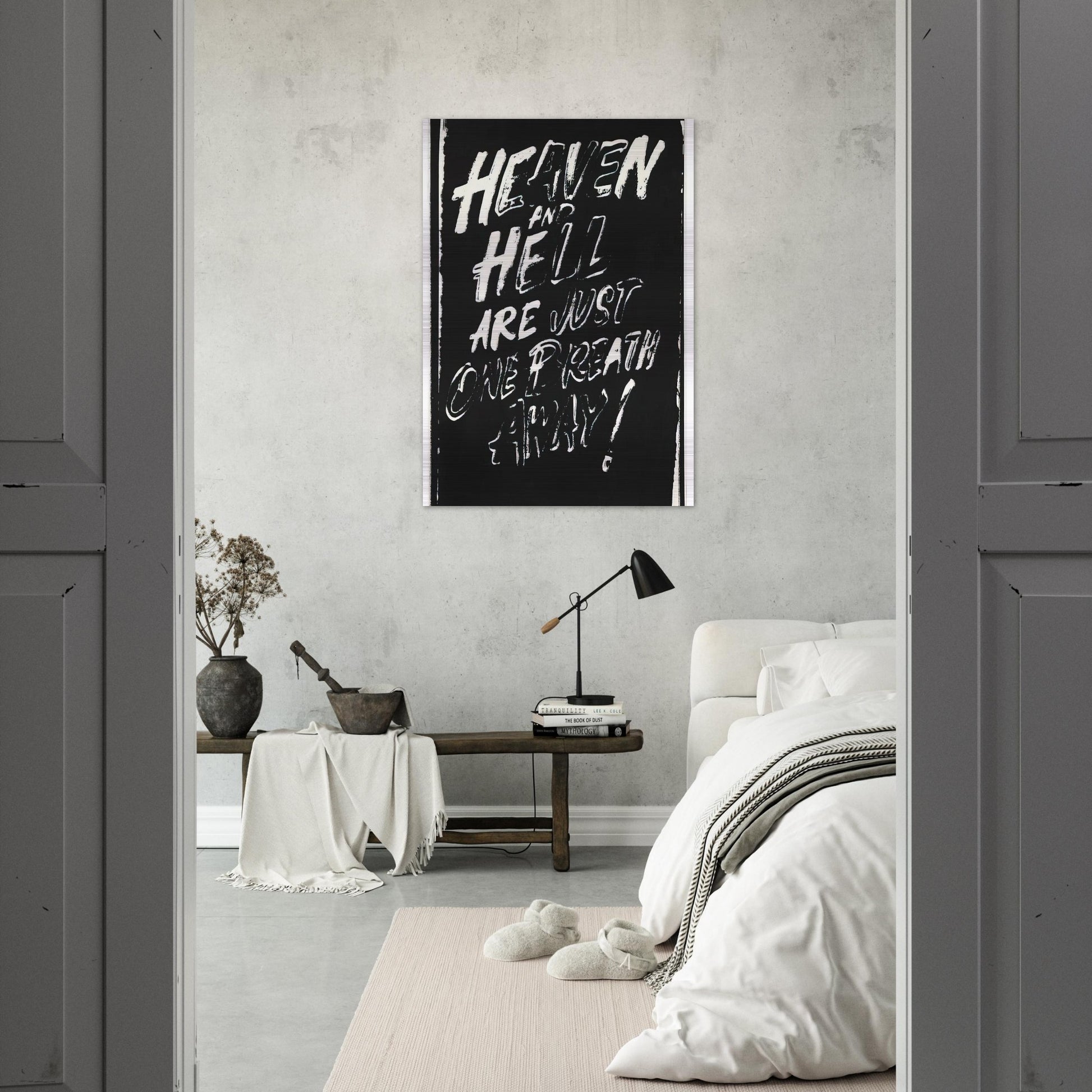 Heaven and Hell Are Just One Breath Away! - Andy Warhol Brushed Aluminum Print - 70x100 cm / 28x40 inches | Andy Warhol Aluminum Print | Andy Warhol Prints