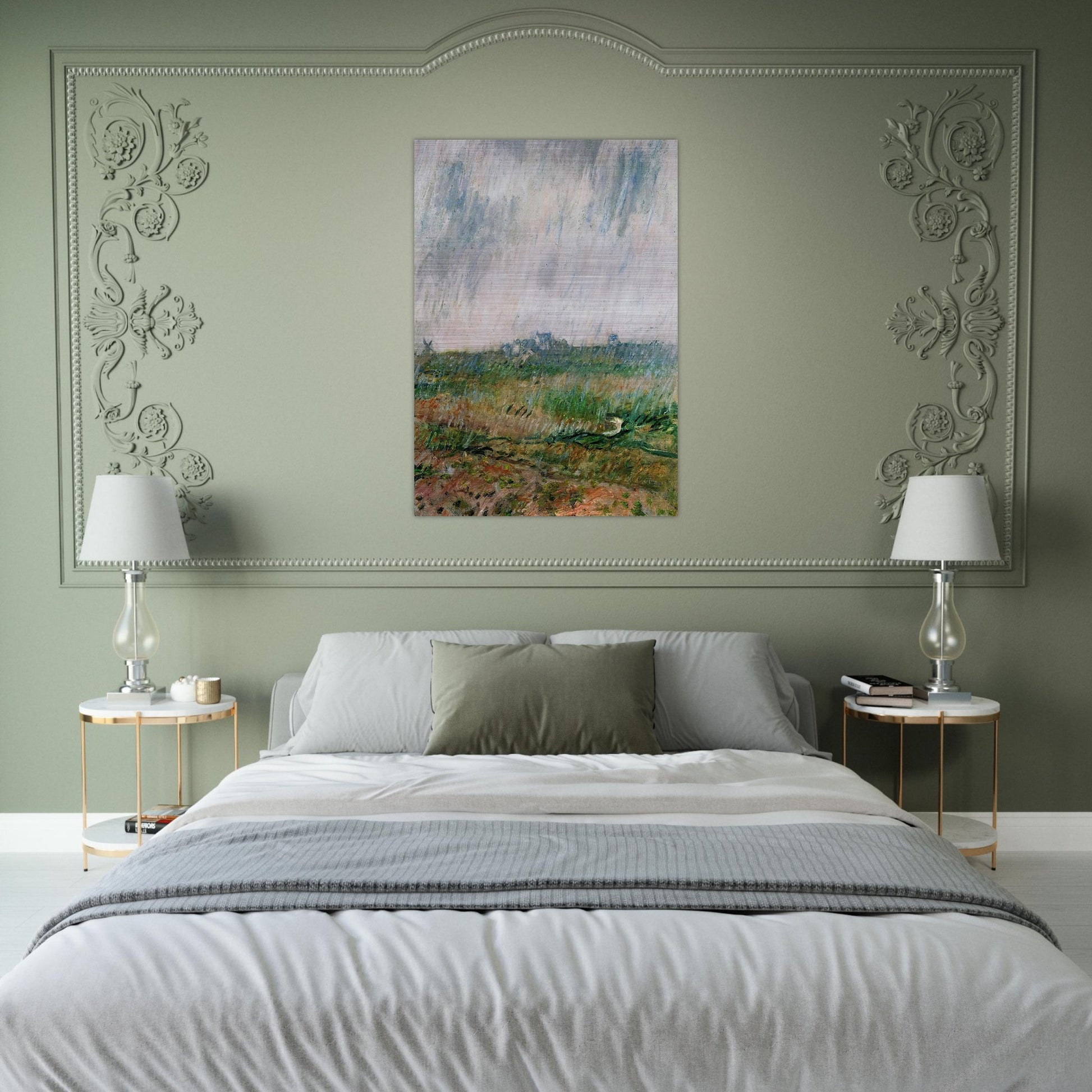 Rain in Belle-Ile - claude monet Brushed Aluminum Print - 70x100 cm / 28x40 inches | claude monet Aluminum Print | claude monet Prints