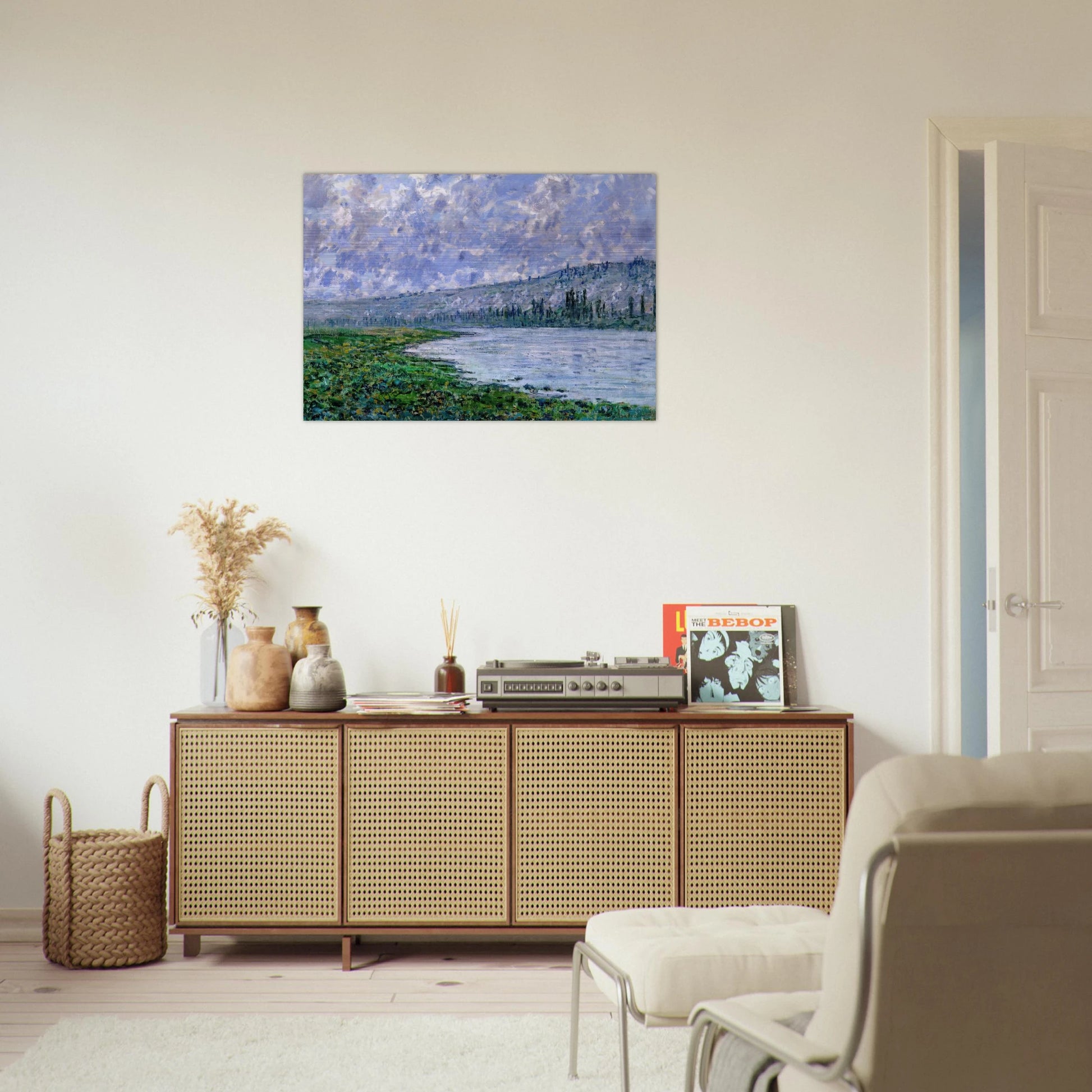 The Seine and the Chaantemesle - claude monet Brushed Aluminum Print - 70x100 cm / 28x40 inches | claude monet Aluminum Print | claude monet Prints