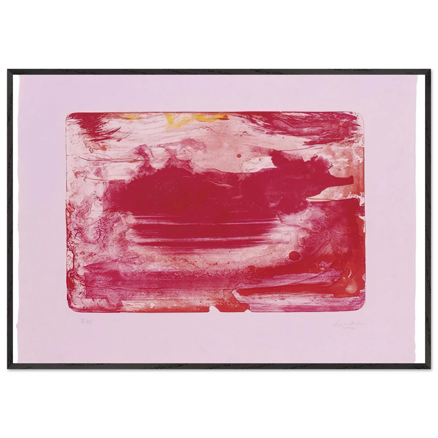 Helen Frankenthaler - The Red Sea - 1982 Wall art - 30x45 cm / 12x18 inches - Premium Wooden Framed Poster With Fine Art Paper-canvas - Black frame