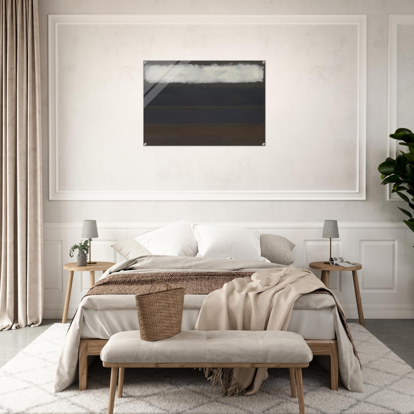No. 14 Horizontals, White over Darks - 1961 - Mark Rothko Acrylic Print - 70x100 cm / 28x40″ inches | Mark Rothko Wall Art | Mark Rothko Prints