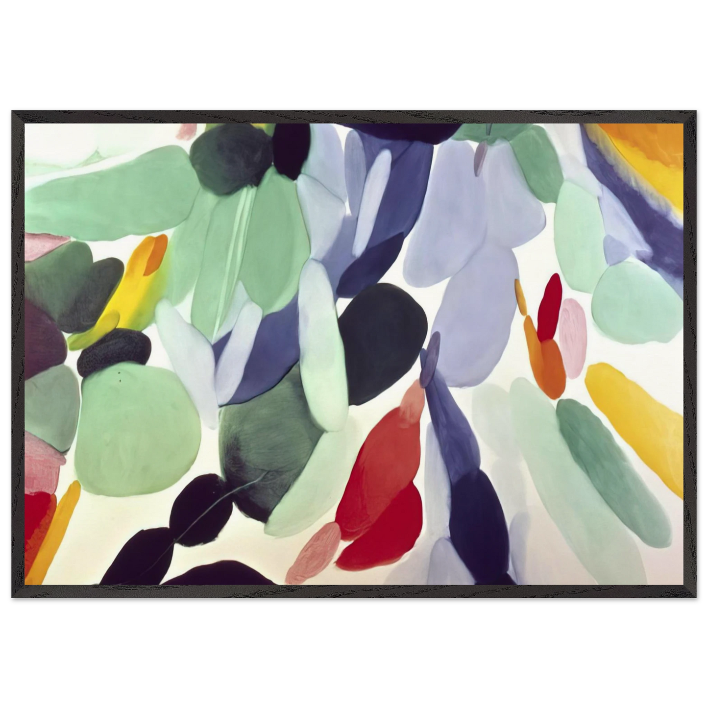 Seven Green Leagues - Alice Baber 70x100 cm / 28x40 inches Framed Art Print – Black Wooden Frame