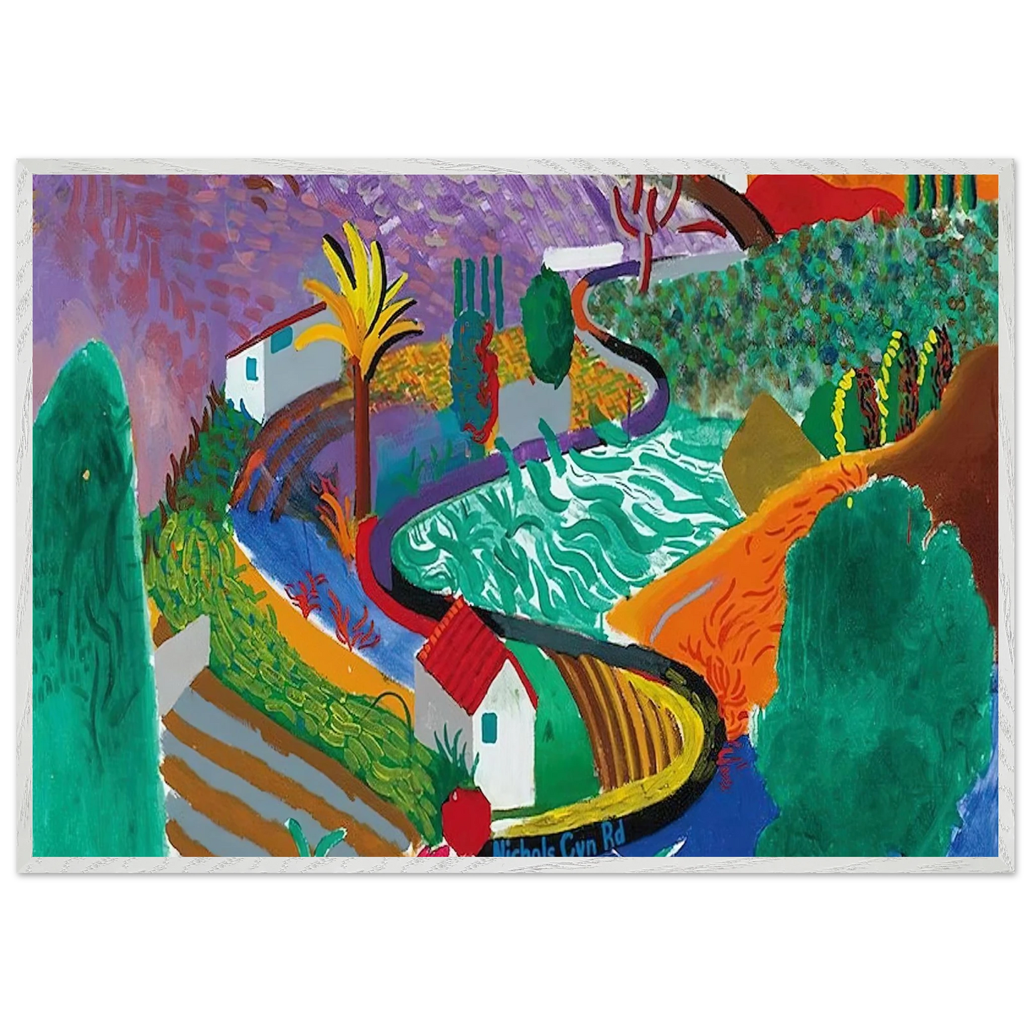 David Hockney - David Hockney Wall art - A2 (42 x 59.4  cm) - Premium Wooden Framed Poster With Fine Art Paper-canvas - Wood frame
