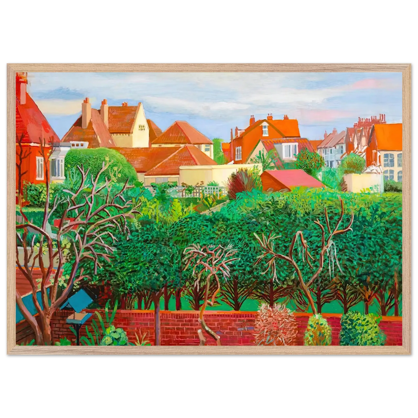 David Hockney - David Hockney Wall art - 27x35 cm / 11x14 Inches - Premium Wooden Framed Poster With Fine Art Paper - White frame