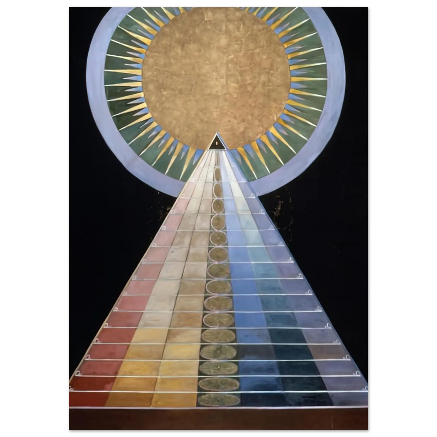 Hilma af Klint - ALTAR PAINTING 1915 Wall art - 13x18 cm / 5x7 Inches - Premium Wooden Framed Poster With Fine Art Paper - Black frame