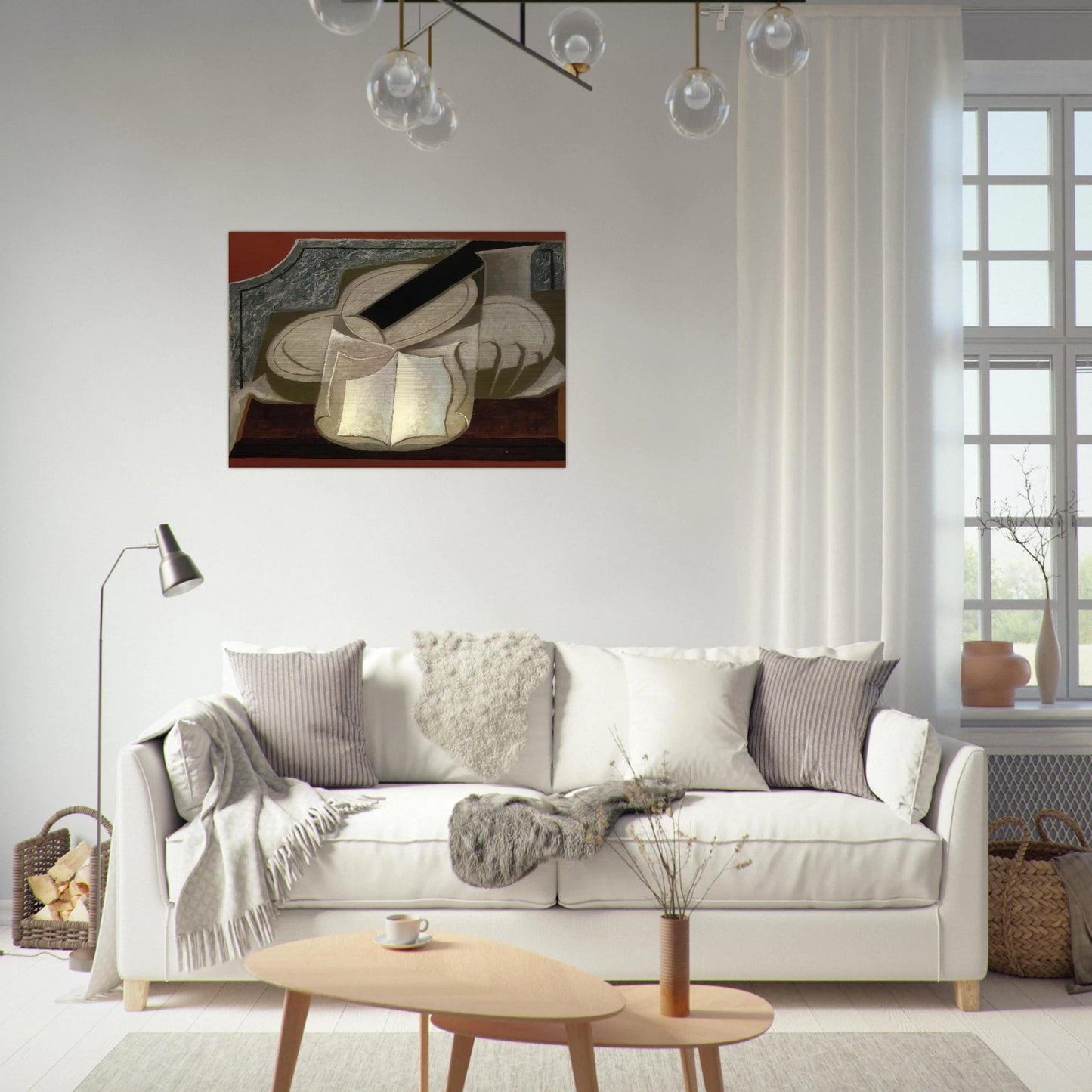 BOOK AND GUITAR 1925 - Juan Gris Brushed Aluminum Print - 70x100 cm / 28x40 inches | Juan Gris Aluminum Print | Juan Gris Prints