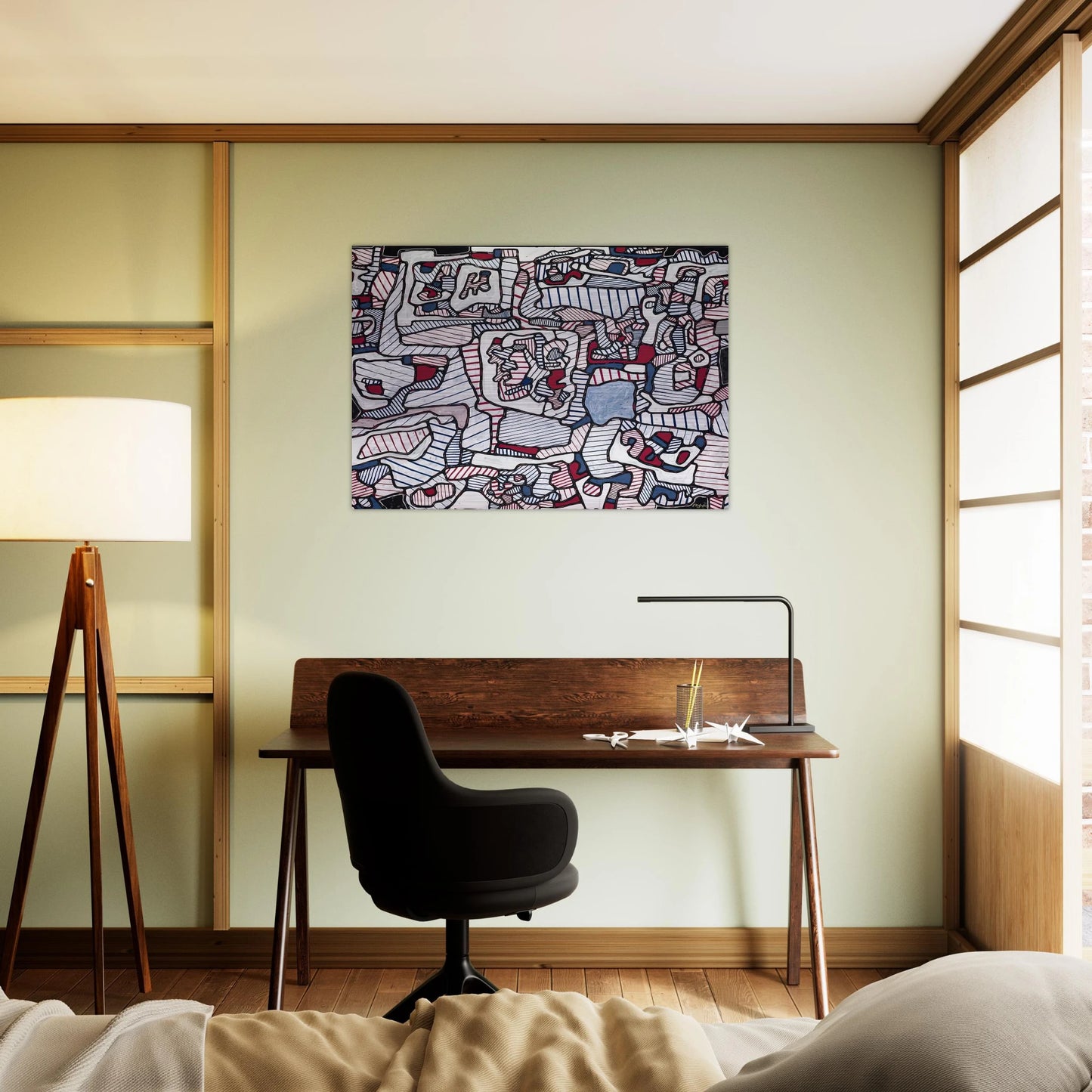 SITE INHABITED BY OBJECTS 1965 - Jean Dubuffet Brushed Aluminum Print - 70x100 cm / 28x40 inches | Jean Dubuffet Aluminum Print | Jean Dubuffet Prints