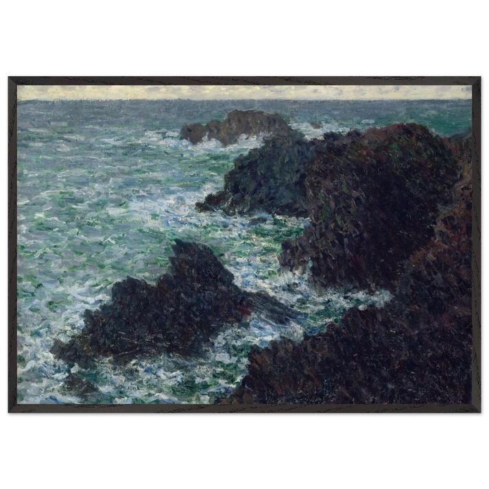The Cote Sauvate - claude monet 70x100 cm / 28x40 inches Framed Art Print – Black Wooden Frame