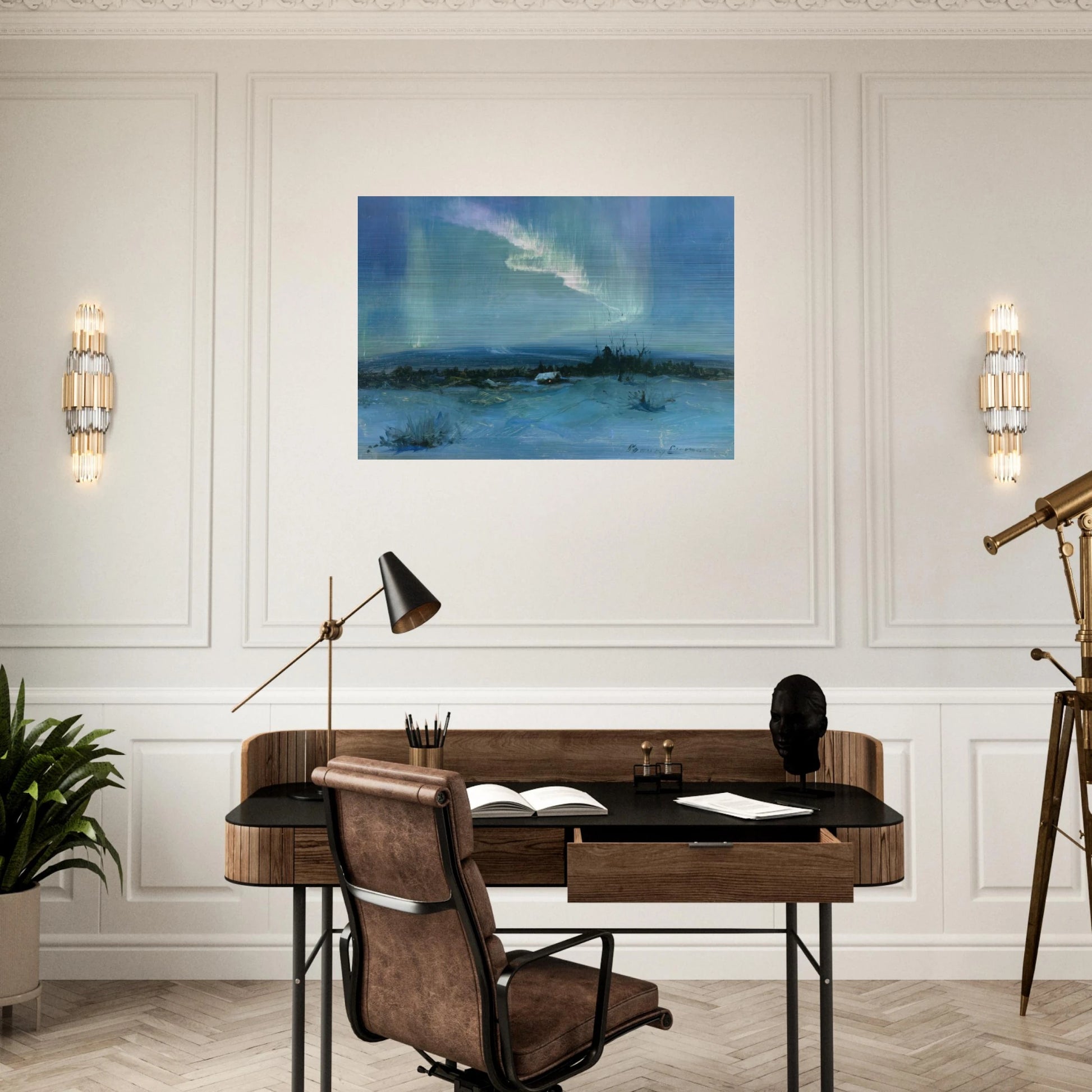 Northern Lights - Romanticism - Sydney Laurence Brushed Aluminum Print - 70x100 cm / 28x40 inches | Sydney Laurence Aluminum Print | Sydney Laurence Prints